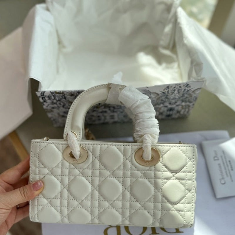 Small D-Joy Handbag Latte Cannage