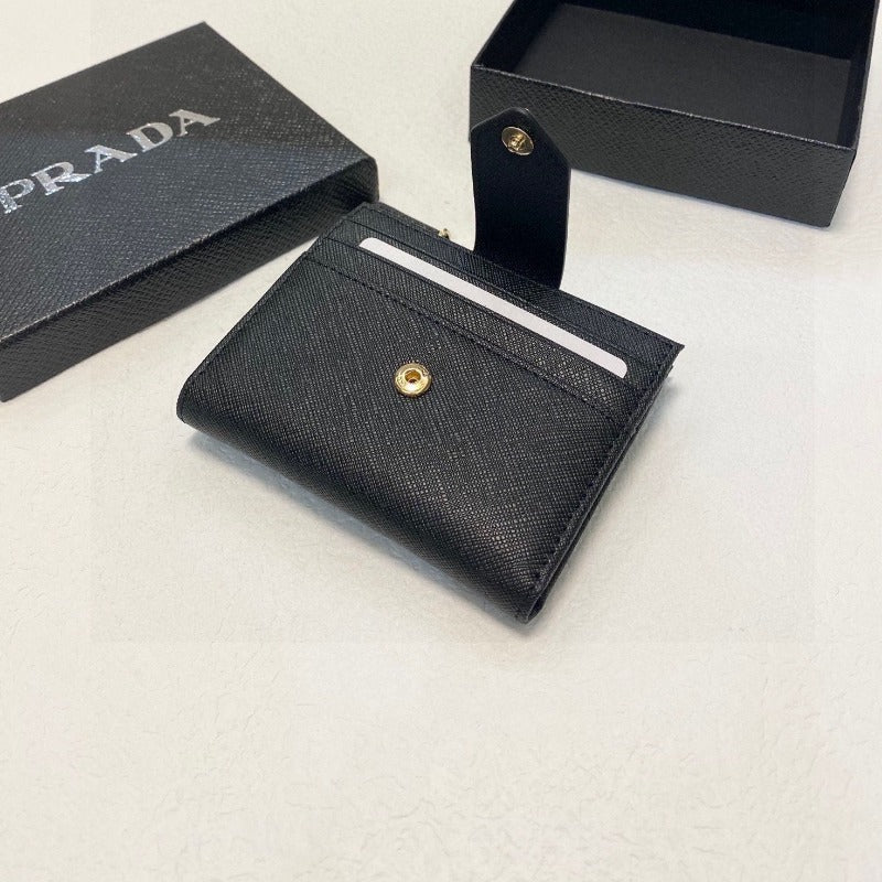 Logo-Plaque Saffiano Wallet Black