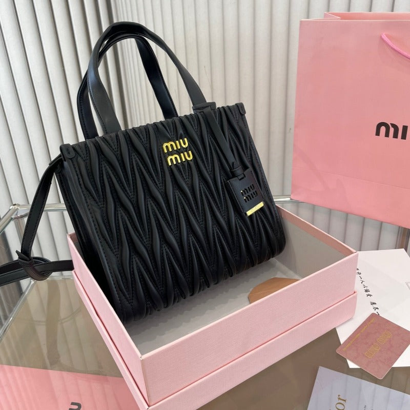 Matelasse Mini Tote Bag Black