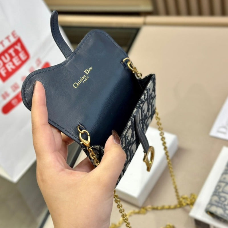 Long Saddle Chain Wallet Blue