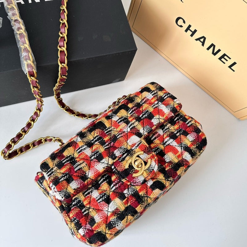 Multicolor Tweed Mini Bag