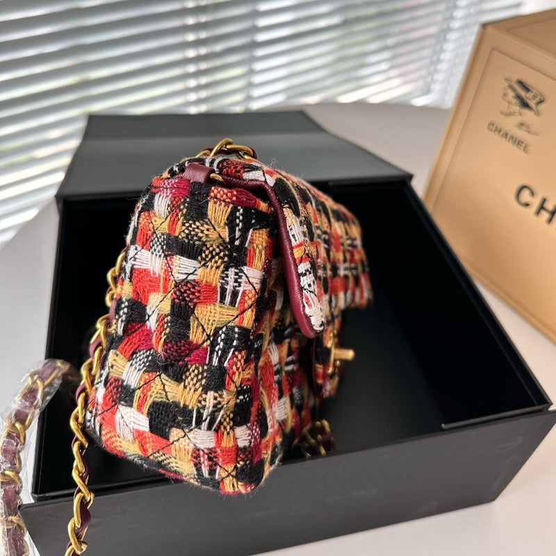 Multicolor Tweed Mini Bag