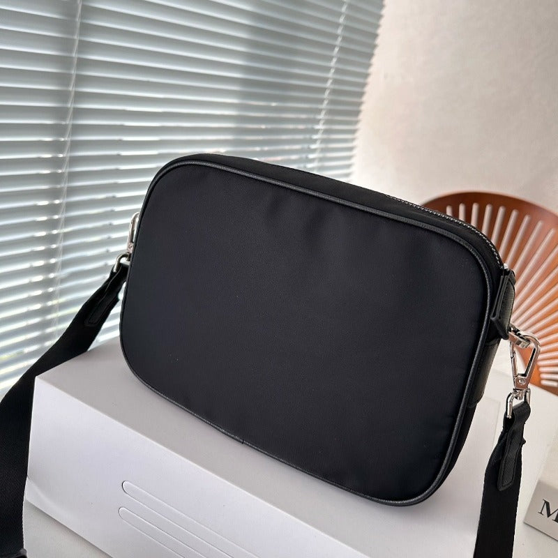 Re-nylon And Saffiano Leather Shoulder Bag Black