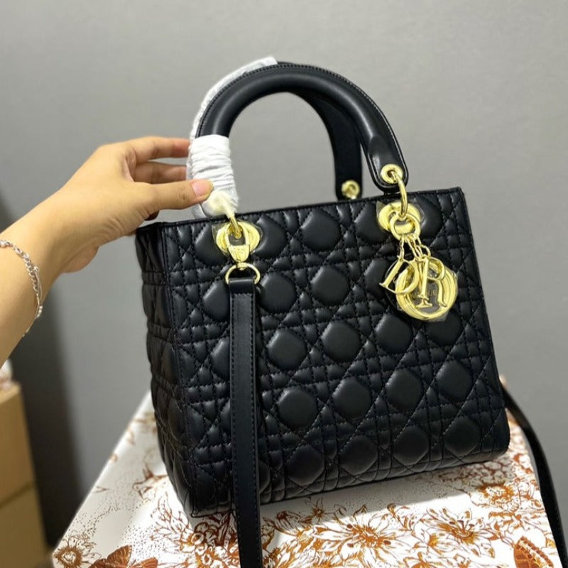 Lady Handbag Black/Gold Hardware