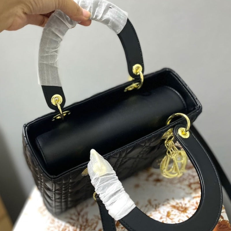 Lady Handbag Black/Gold Hardware