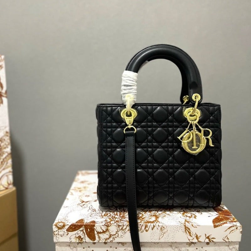 Lady Handbag Black/Gold Hardware