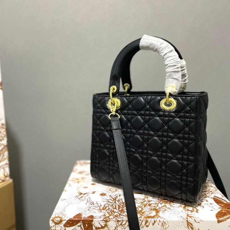 Lady Handbag Black/Gold Hardware