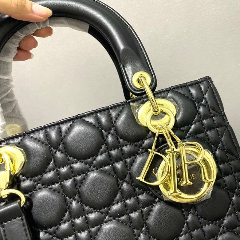 Lady Handbag Black/Gold Hardware