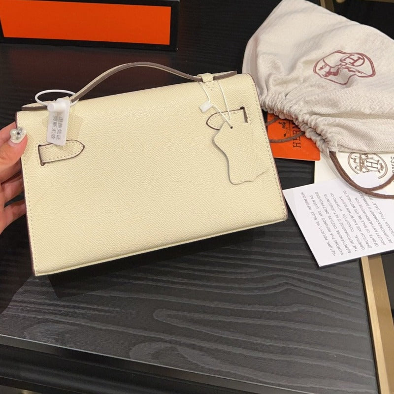 Kelly Pochette Handbag Ivory