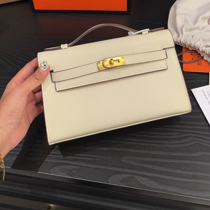 Kelly Pochette Handbag Ivory