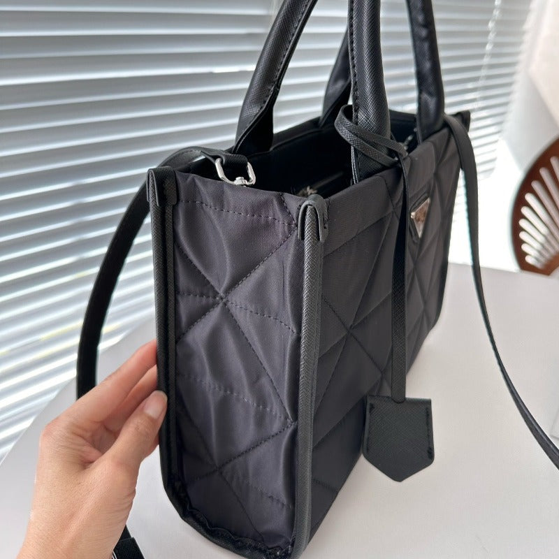 Re-Nylon Triangle Logo Tote Bag Black