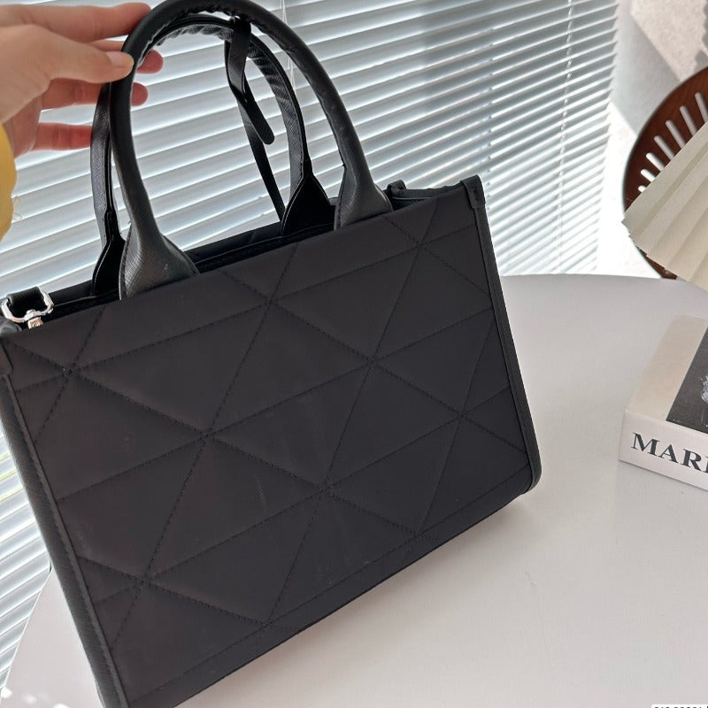 Re-Nylon Triangle Logo Tote Bag Black