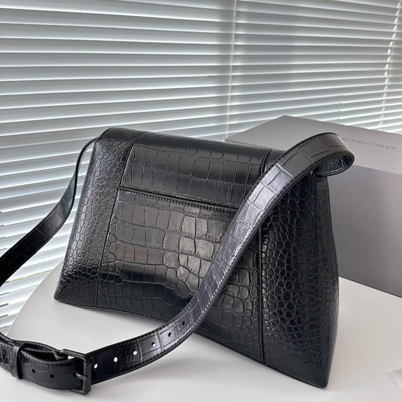 DownTown Shoulder Bag Ultra Black Croc