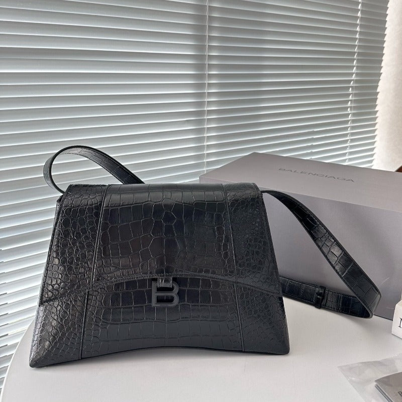 DownTown Shoulder Bag Ultra Black Croc