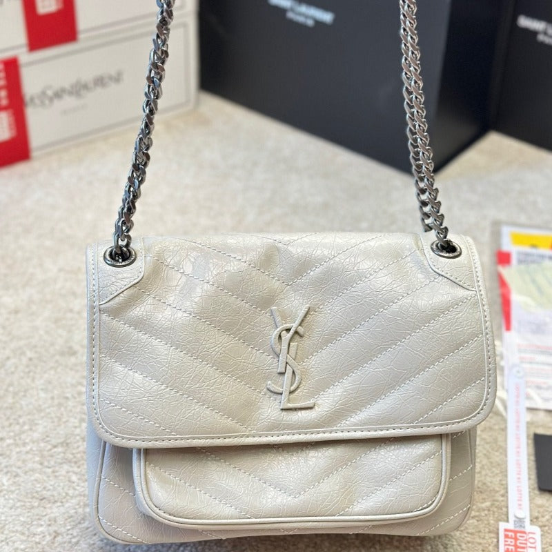 Niki Shoulder Chain Bag Cream