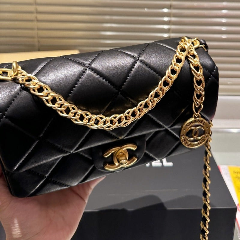 Lambskin Mini Chain Bag Black New