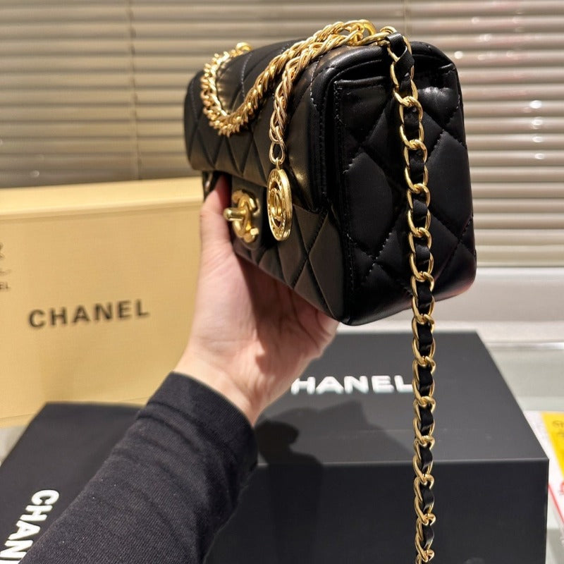 Lambskin Mini Chain Bag Black New