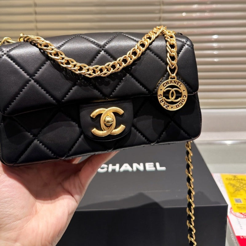 Lambskin Mini Chain Bag Black New