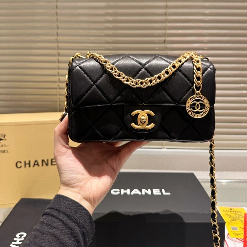 Lambskin Mini Chain Bag Black New