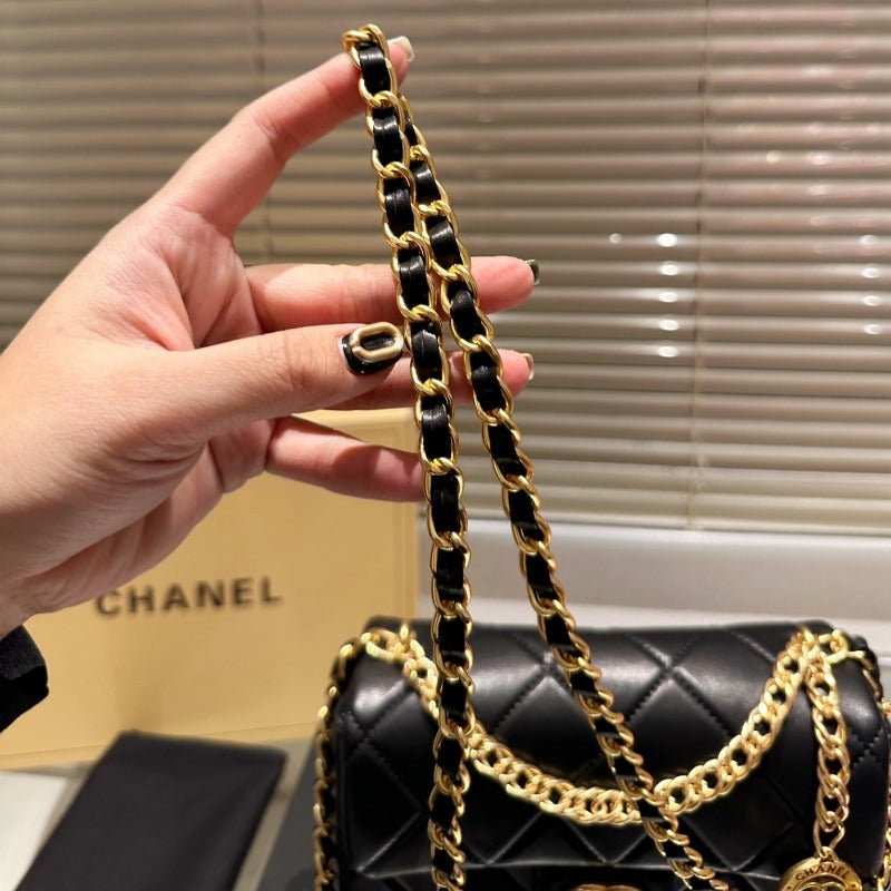 Lambskin Mini Chain Bag Black New