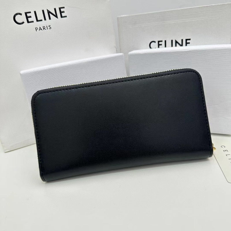 Triomphe Logo Long Wallet Black