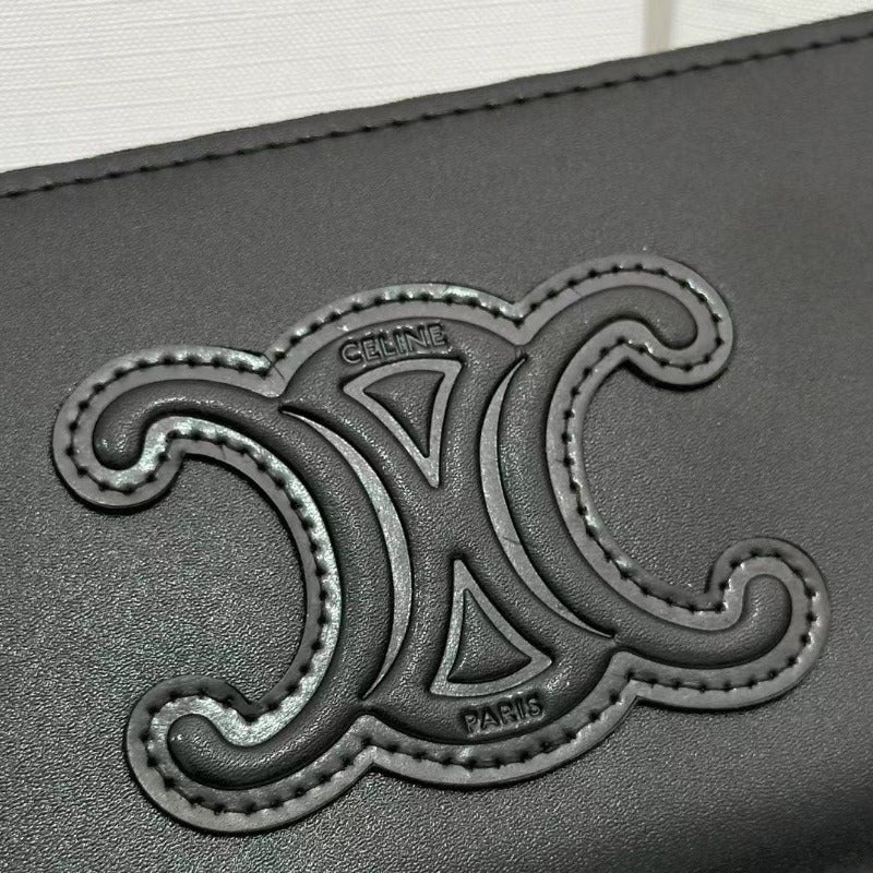 Triomphe Logo Long Wallet Black