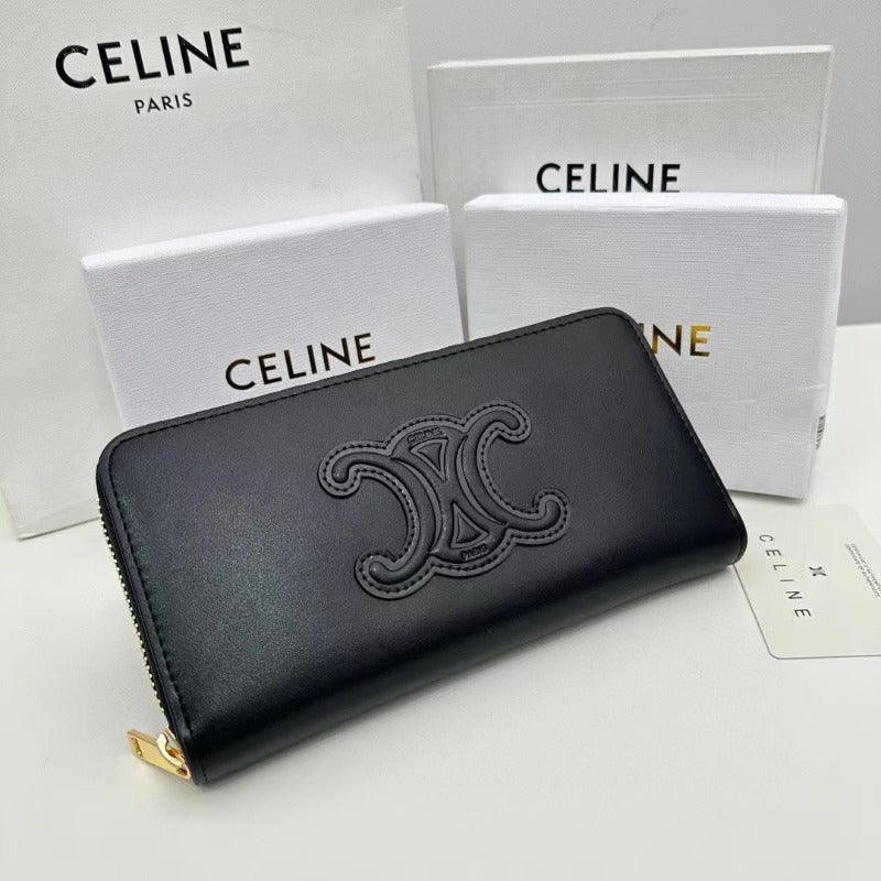 Triomphe Logo Long Wallet Black