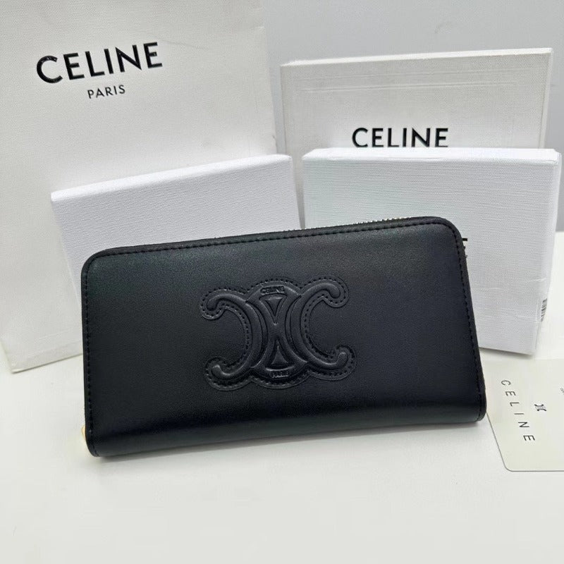 Triomphe Logo Long Wallet Black