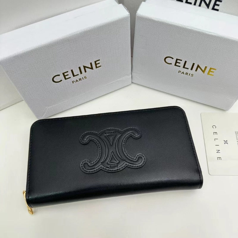 Triomphe Logo Long Wallet Black