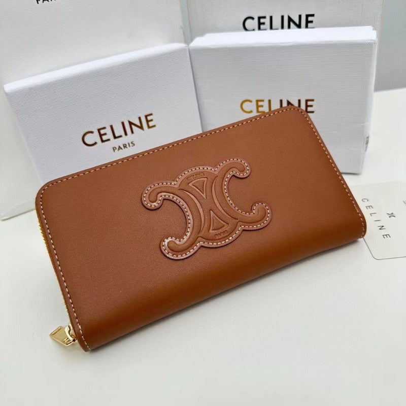 Triomphe Logo Long Wallet Brown