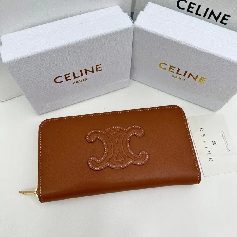 Triomphe Logo Long Wallet Brown