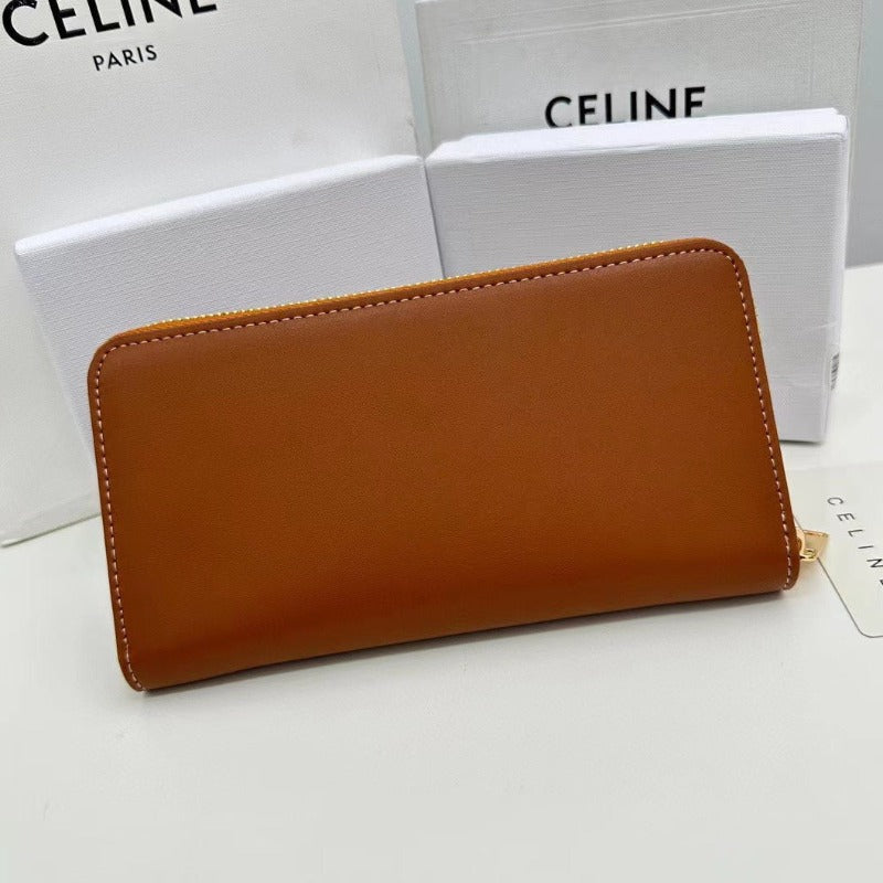 Triomphe Logo Long Wallet Brown