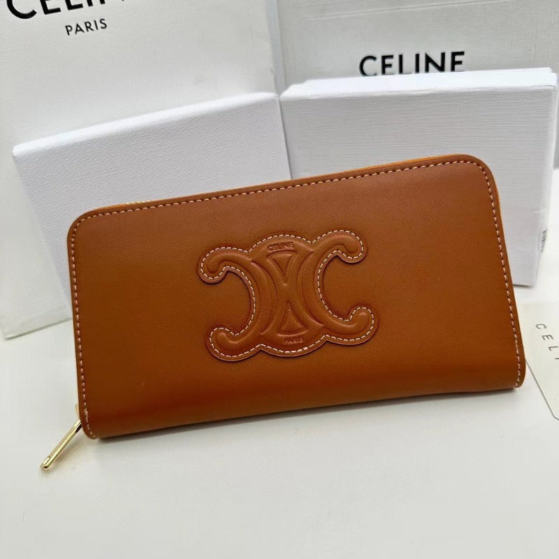 Triomphe Logo Long Wallet Brown