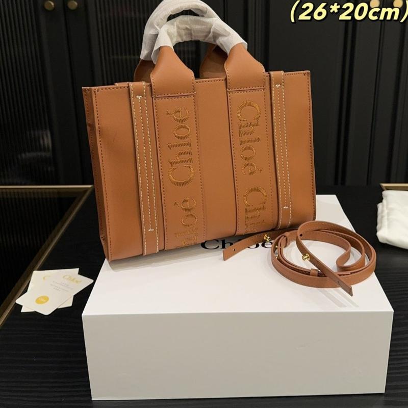 Woody small soft leather tote bag Ginger