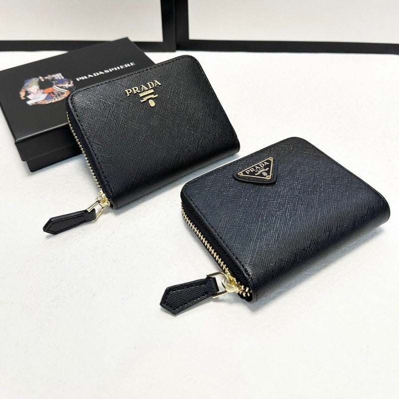 Saffiano Leather Small Wallet Black