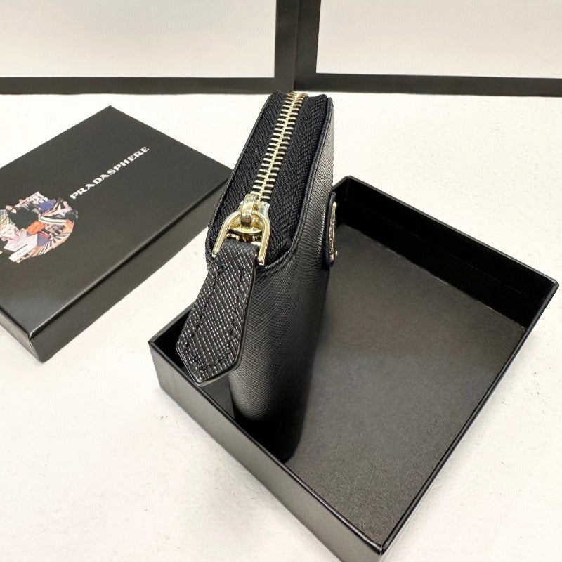 Saffiano Leather Small Wallet Black