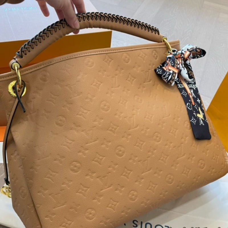 Artsy Monogram Bag Camel