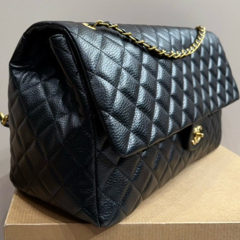 Caviar Classic Double Flap Bag XXL Black