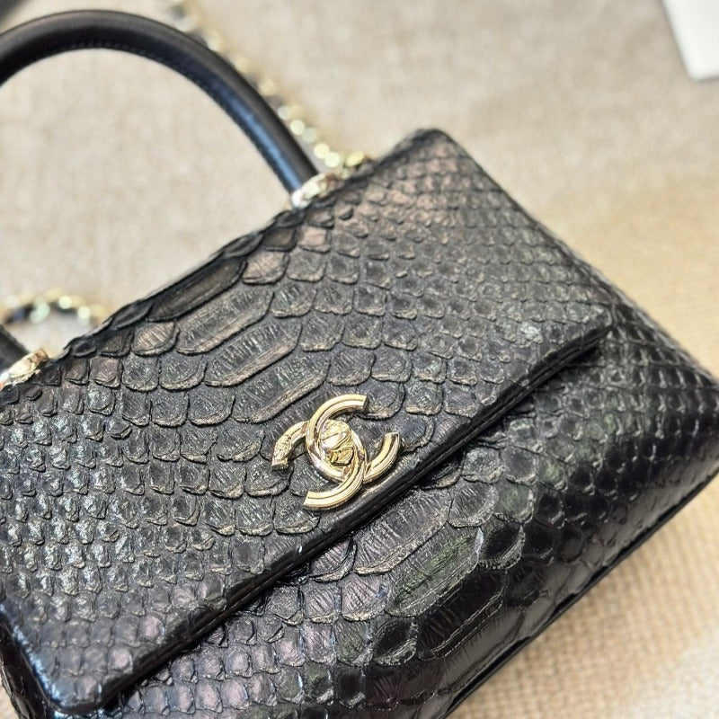 Coco Flap Bag Black Croc New