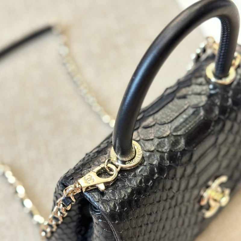 Coco Flap Bag Black Croc New