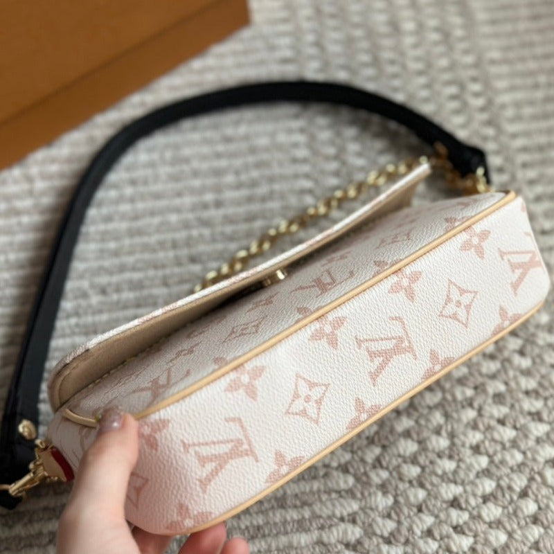 Ivy Monogram Clutch Elfenbein Neu