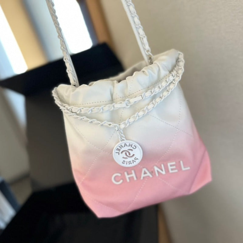 22 Mini Handtasche Weiß und Pink Ombre