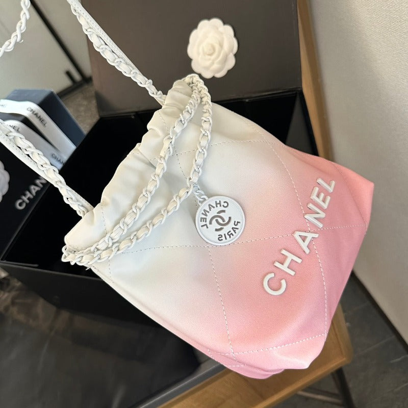 22 Mini Handtasche Weiß und Pink Ombre