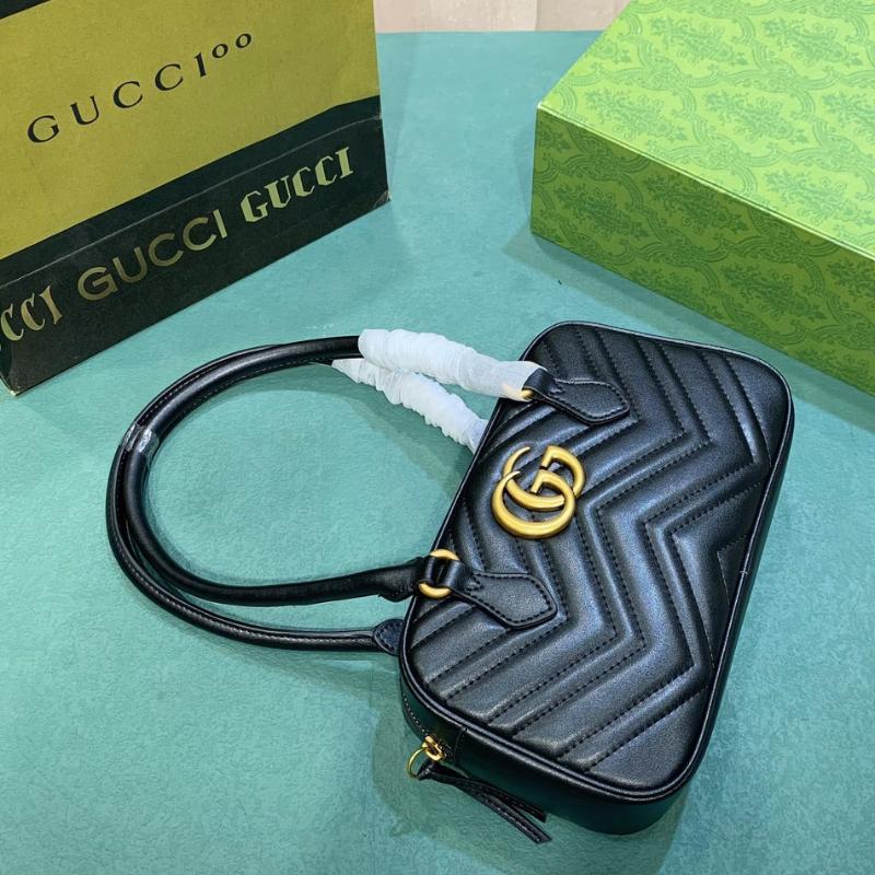 Gg Marmont Small Top Handle Bag Black