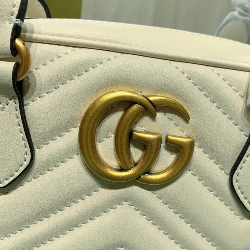 Gg Marmont Small Top Handle Bag White