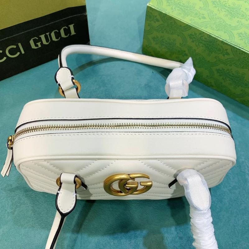 Gg Marmont Small Top Handle Bag White