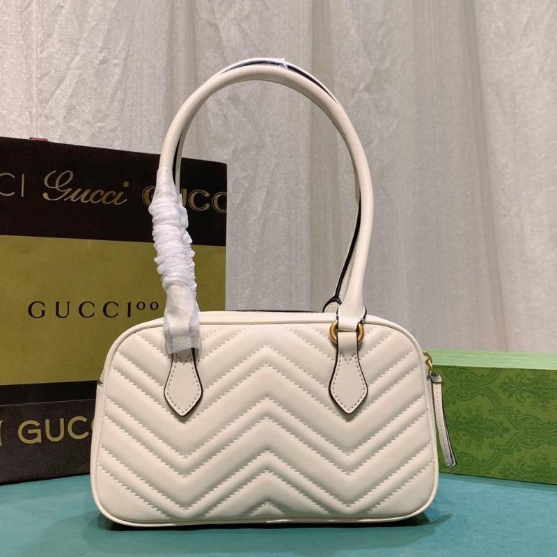 Gg Marmont Small Top Handle Bag White