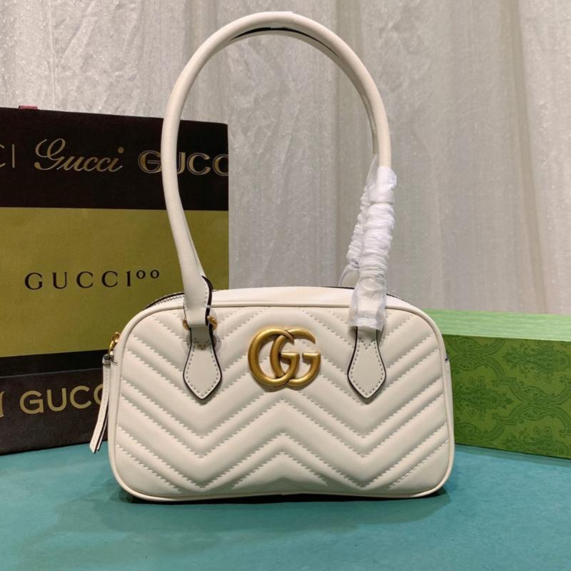 Gg Marmont Small Top Handle Bag White