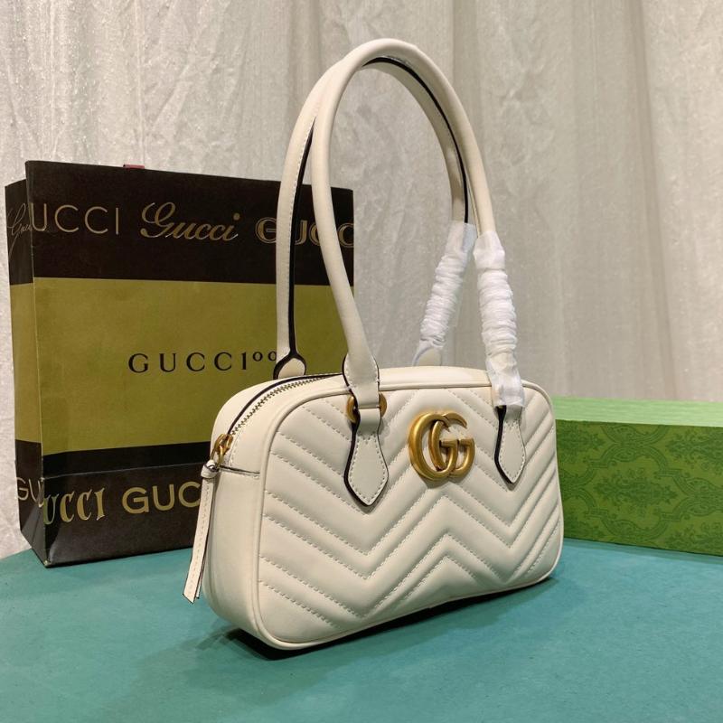 Gg Marmont Small Top Handle Bag White