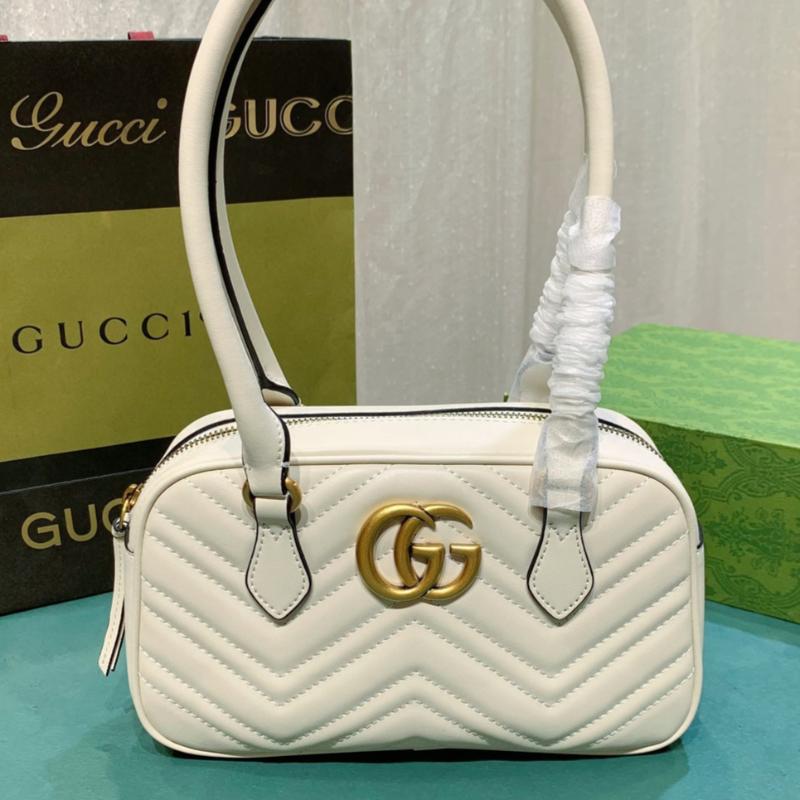 Gg Marmont Small Top Handle Bag White